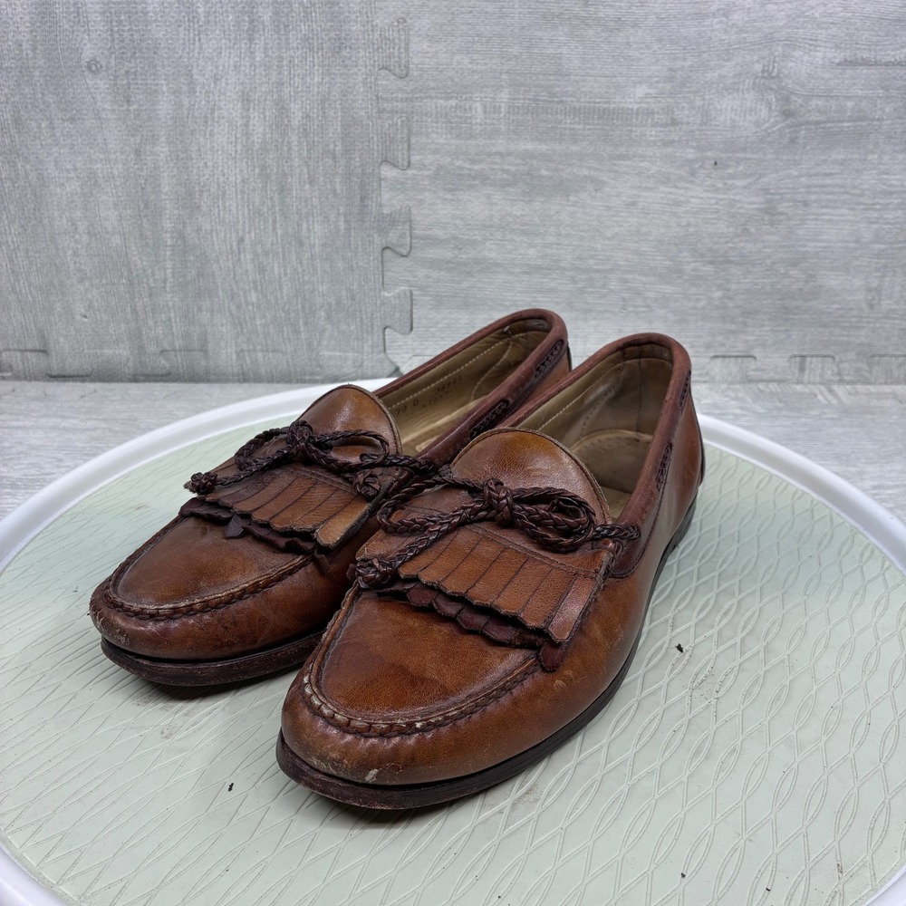 Allen Edmonds Woodstock Kiltie Tassel Loafers Men 10 Brown Leather Shoes